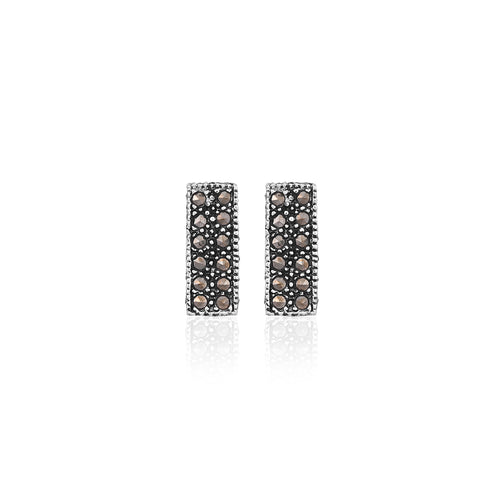 Modern Geometric Black Stone Studs