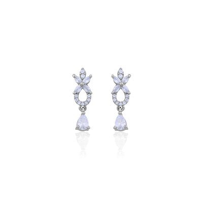 Silver Blossom Drop Earrings for Her