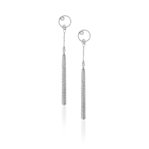Silver Tassel Drop Earrings