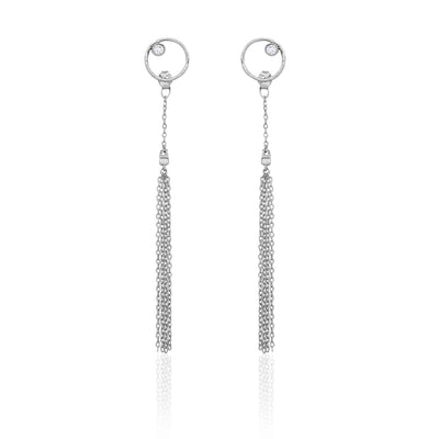 Silver Tassel Drop Earrings