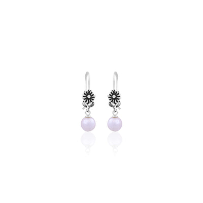 Silver Vintage Pearl Drop Earrings for Her