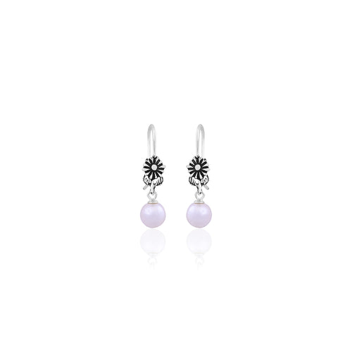Silver Vintage Pearl Drop Earrings for Her
