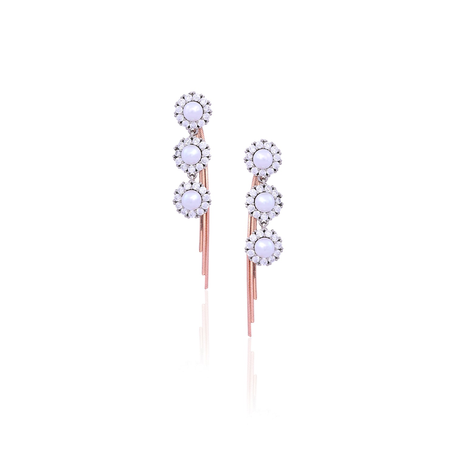 Silver & Rose Gold Multi-Purpose Chain Earrings for Her