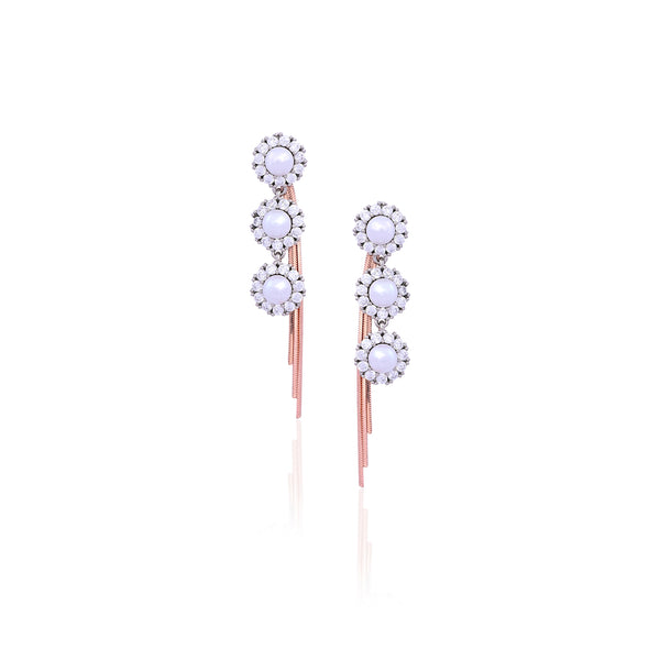 Silver & Rose Gold Multi-Purpose Chain Earrings for Her Nav