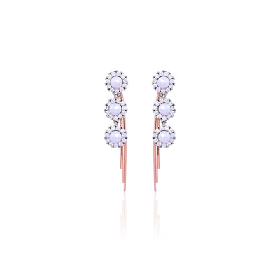 Silver & Rose Gold Multi-Purpose Chain Earrings for Her Nav