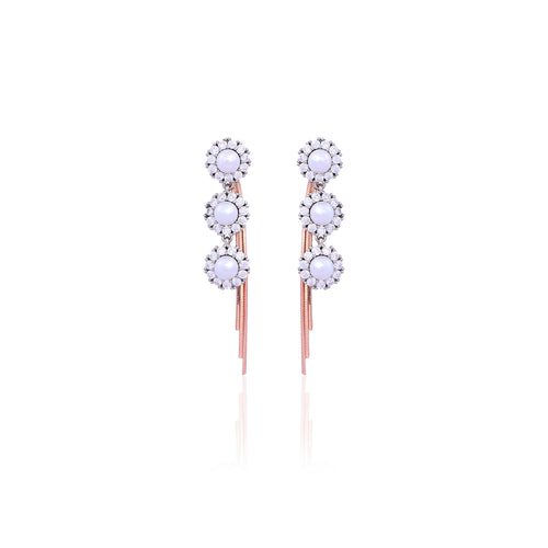 Silver & Rose Gold Multi-Purpose Chain Earrings for Her Nav