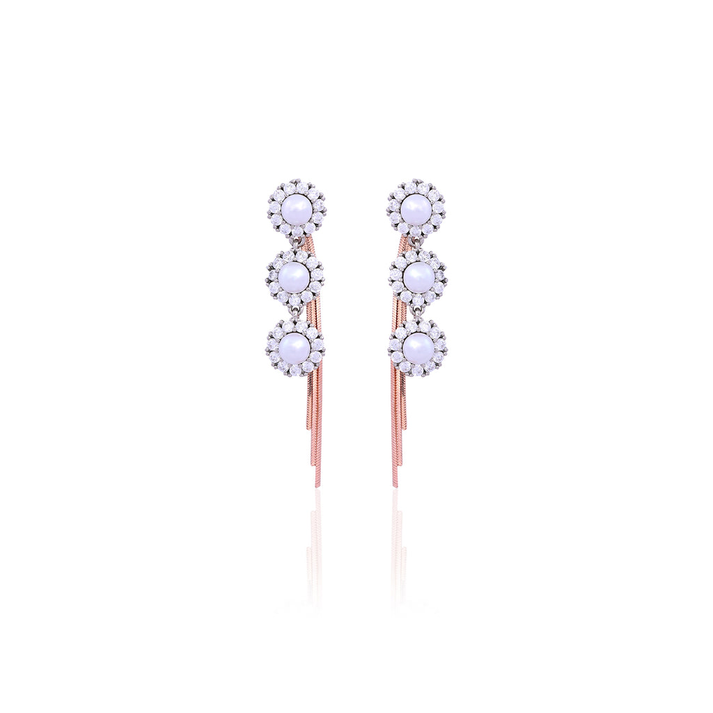 Silver & Rose Gold Multi-Purpose Chain Earrings for Her