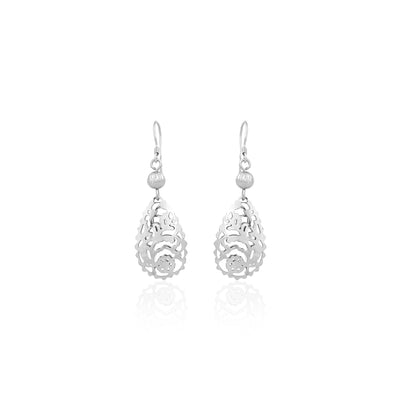 Silver Filigree Teardrop Earrings for Her