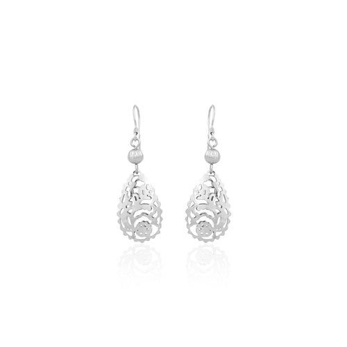 Silver Filigree Teardrop Earrings for Her