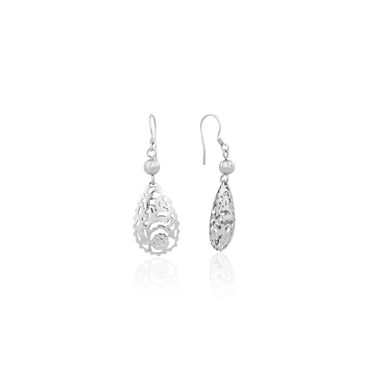 Silver Filigree Teardrop Earrings for Her