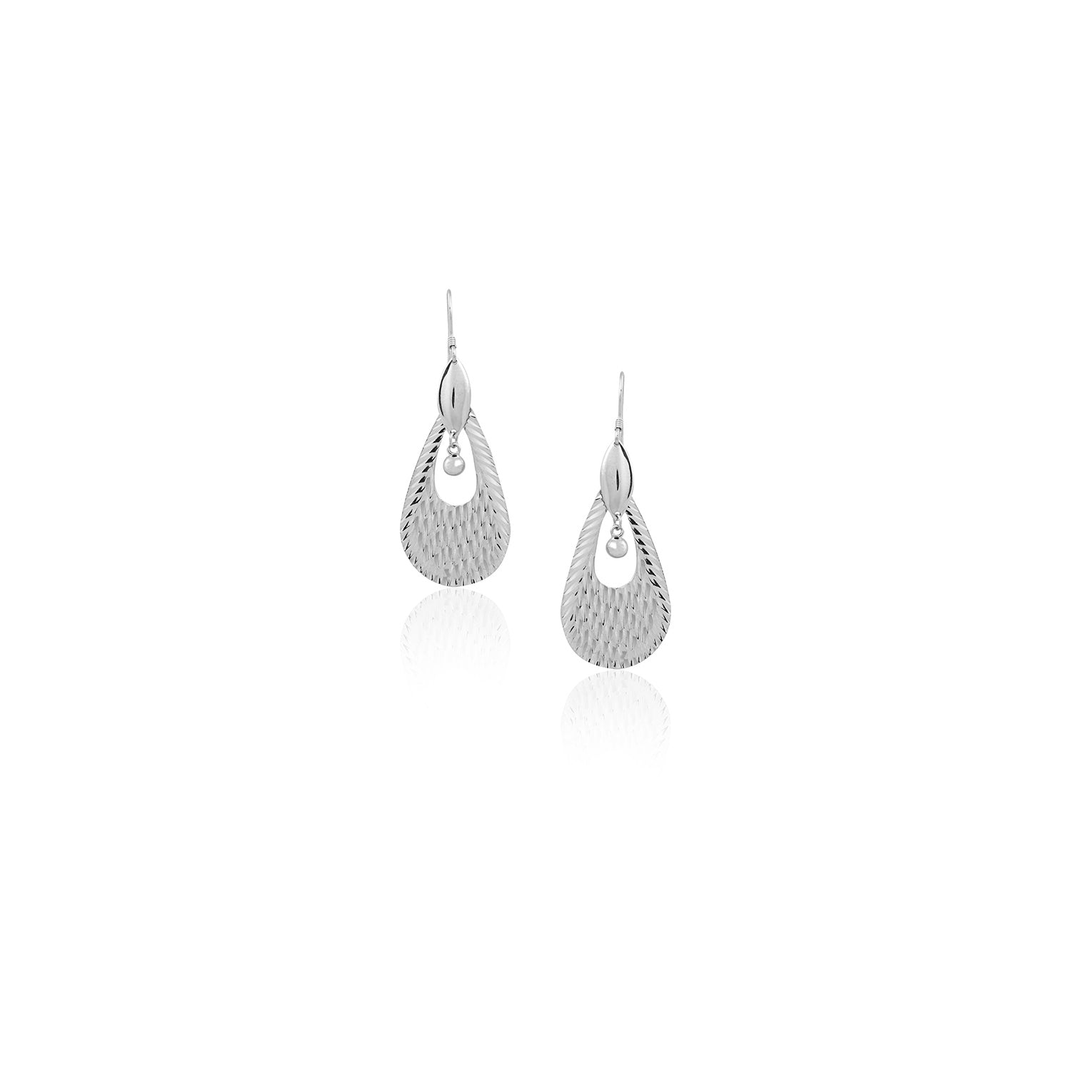 Silver Textured Teardrop Earrings for Her - Flâneur Global® | FG | 925 Fine Silver Jewelry & Accessories 