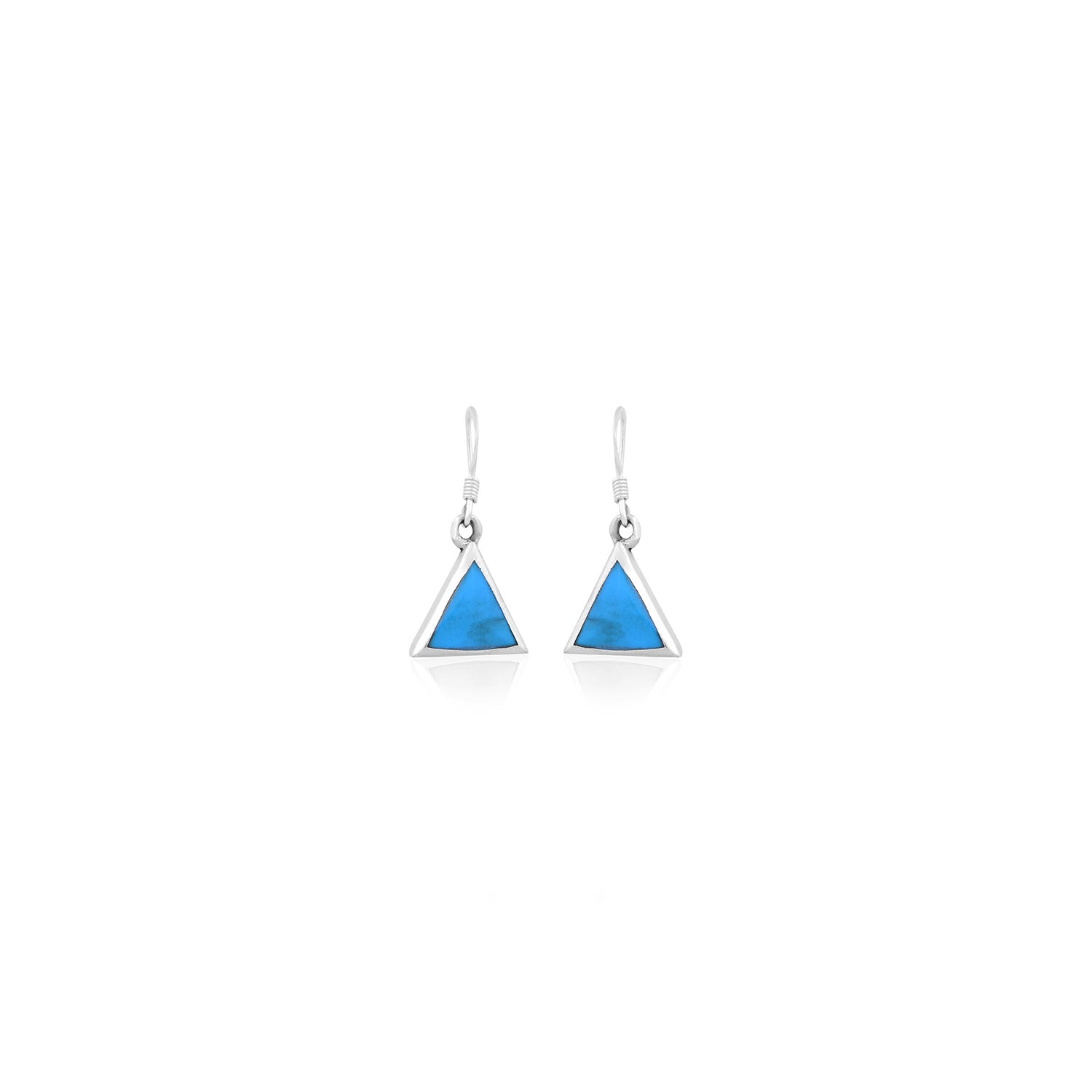 Silver Blue Triangle Earrings - Flâneur Global® | FG | 925 Fine Silver Jewelry & Accessories 