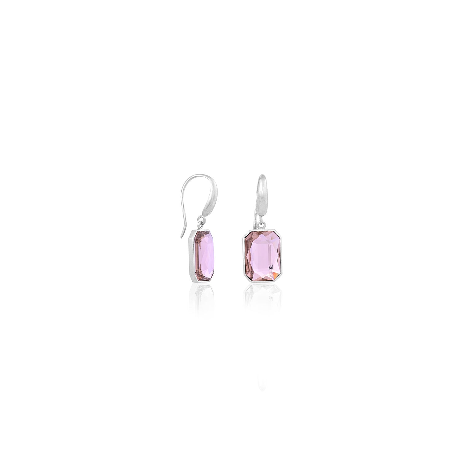 Silver Pink Stone Earrings for Her - Flâneur Global® | FG | 925 Fine Silver Jewelry & Accessories 