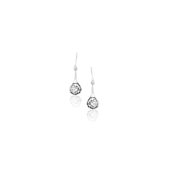 Silver Filigree Teardrop Dangle Earrings for Her