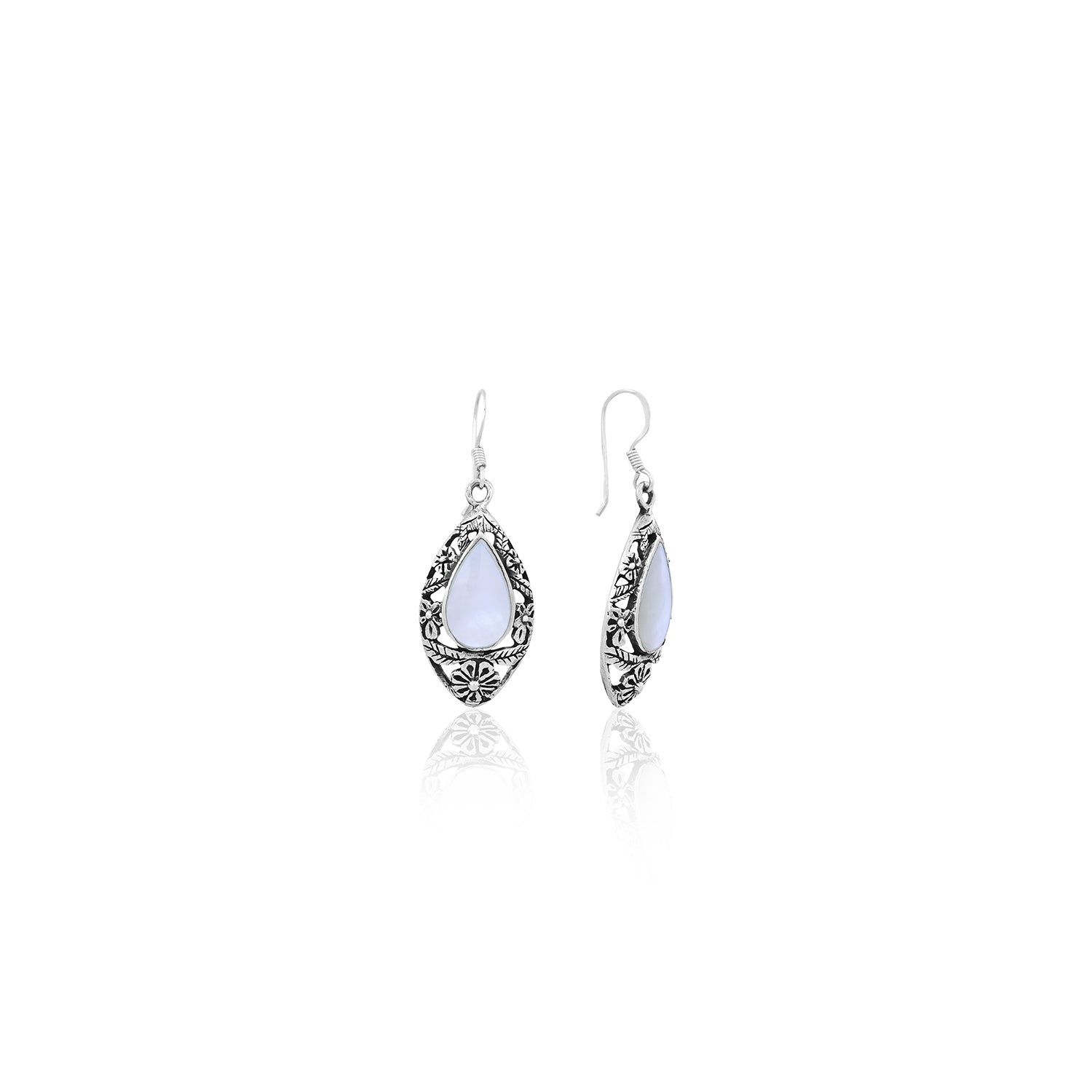 Silver Vintage Teardrop Earrings