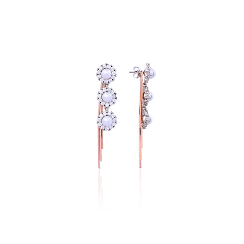 Silver & Rose Gold Multi-Purpose Chain Earrings for Her