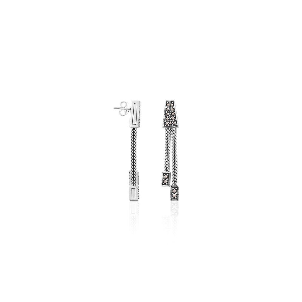 Silver Art Deco Dangles for Her