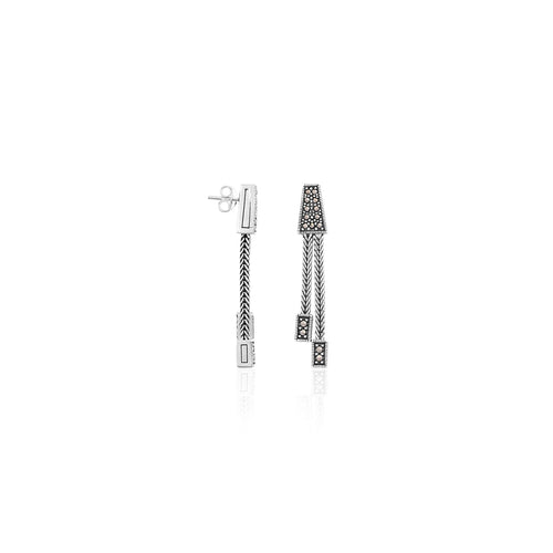Silver Art Deco Dangles for Her