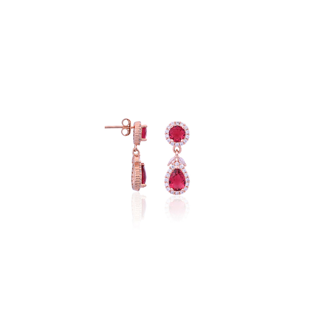 Silver Ruby Drop
