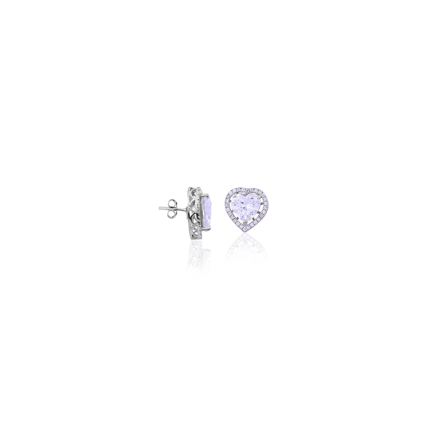 Silver Love Studs Earrings