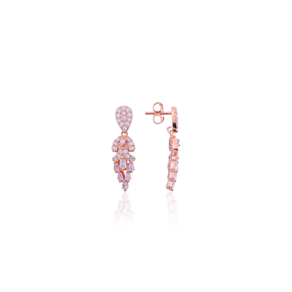 Silver Cascading Crystal Earrings