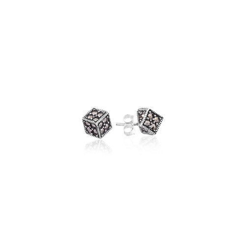 Silver Cube Studs for Her
