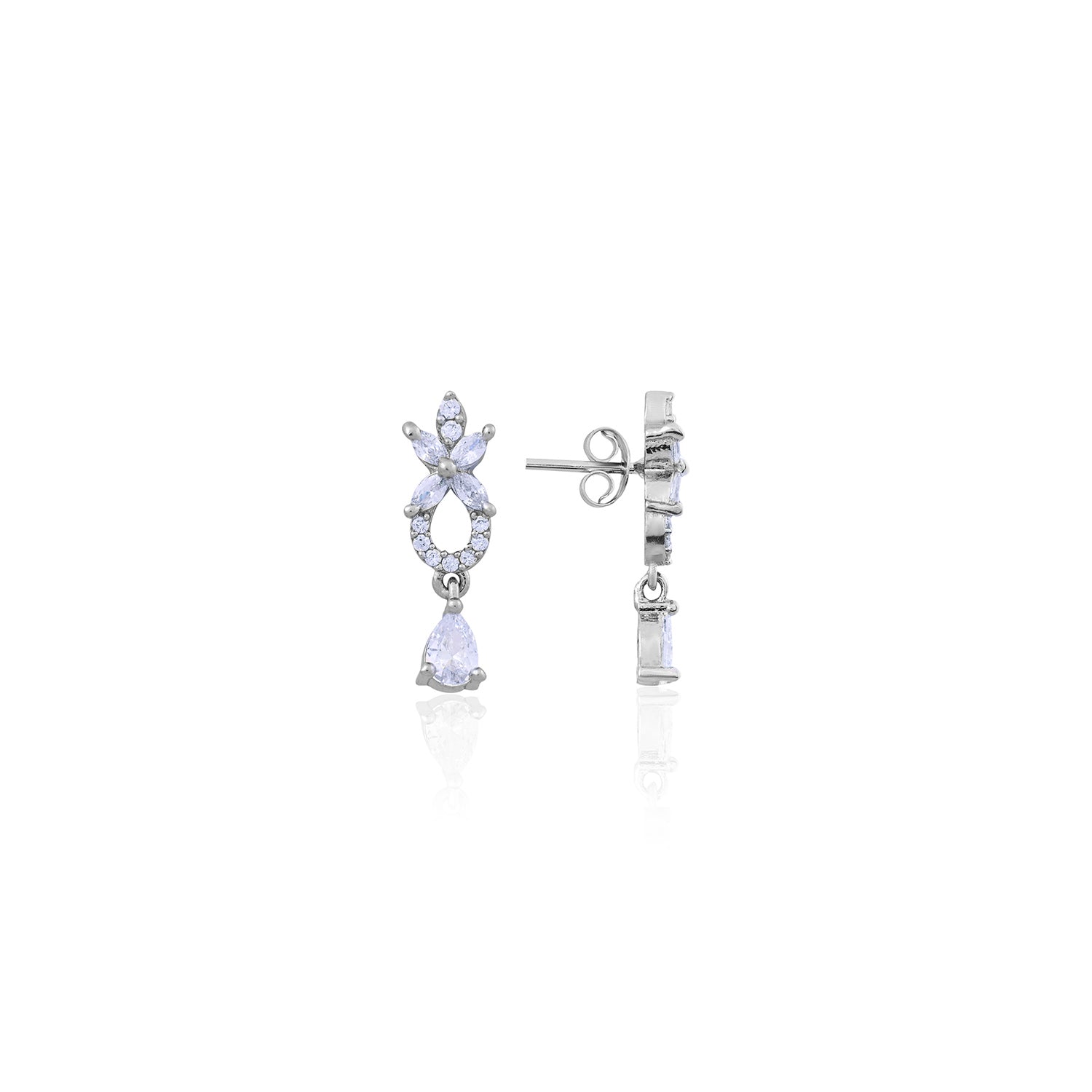 Silver Blossom Drop Earrings for Her - Flâneur Global® | FG | 925 Fine Silver Jewelry & Accessories 