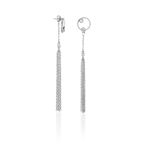 Silver Tassel Drop Earrings