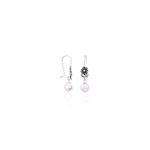 Silver Vintage Pearl Drop Earrings for Her