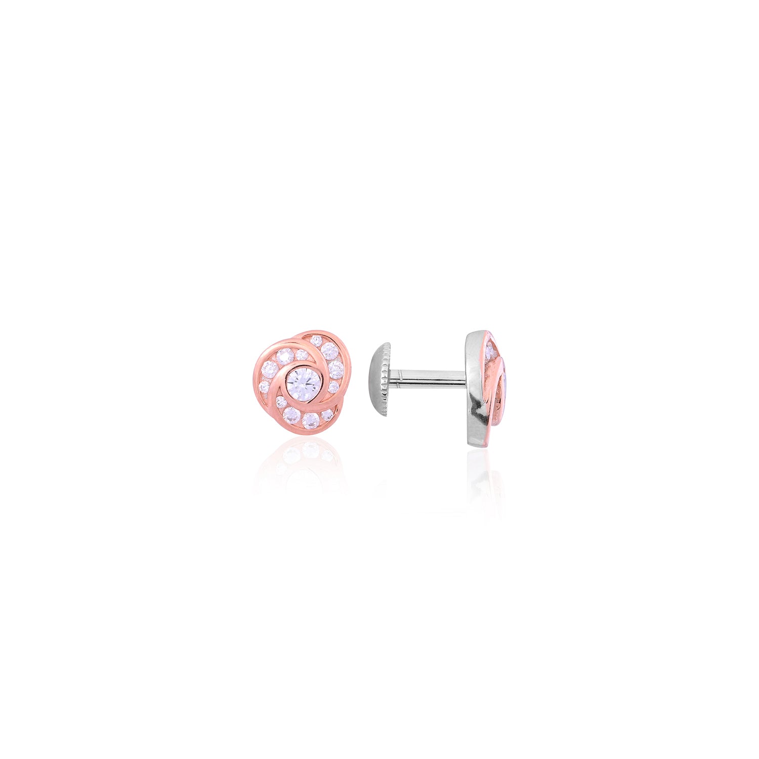 Rose Gold Swirl Stud Earrings