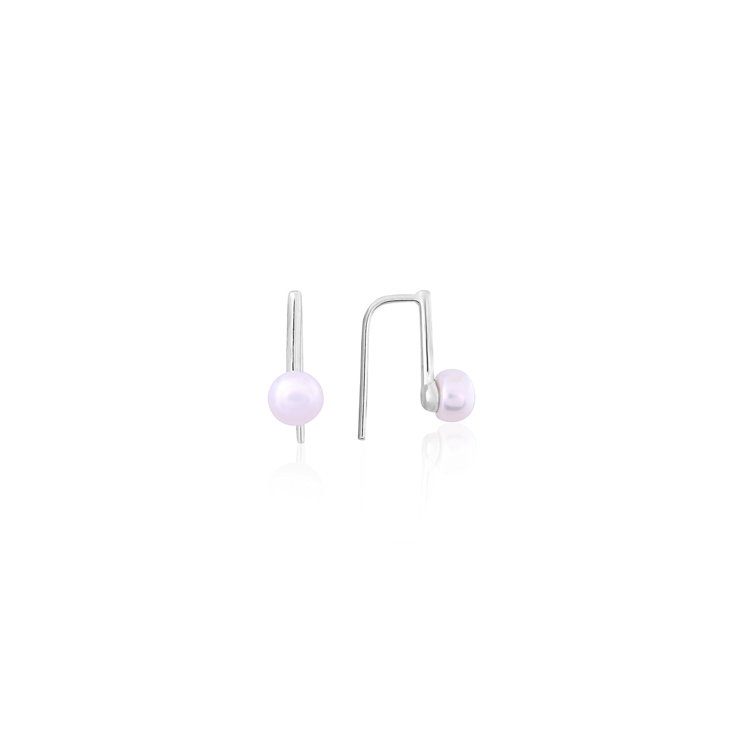 Silver Pink Pearl Drop Earrings - Flâneur Global® | FG | 925 Fine Silver Jewelry & Accessories 