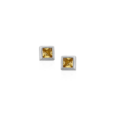 Silver Square-Cut Gemstone Stud Earrings for Her - Flâneur Global® | FG | 925 Fine Silver Jewelry & Accessories 