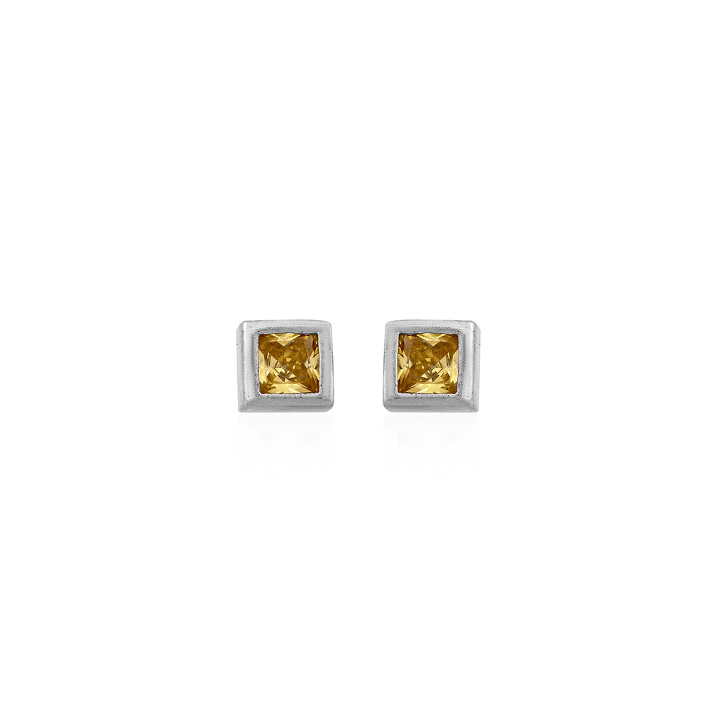 Silver Square-Cut Gemstone Stud Earrings for Her - Flâneur Global® | FG | 925 Fine Silver Jewelry & Accessories 