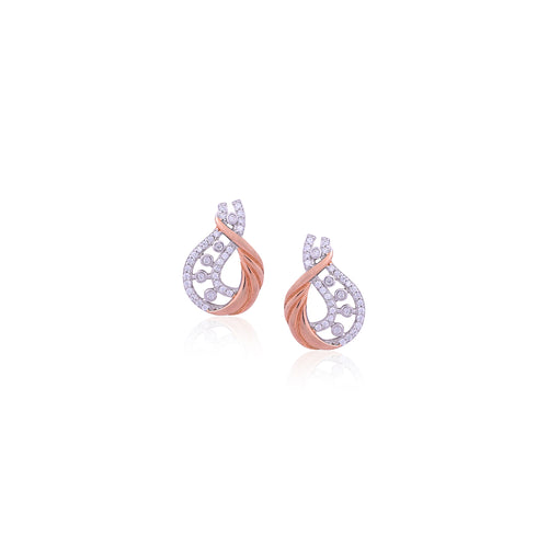 Silver Rose Gold Twisted Drop Earring for Her