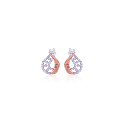 Silver Rose Gold Twisted Drop Earring for Her