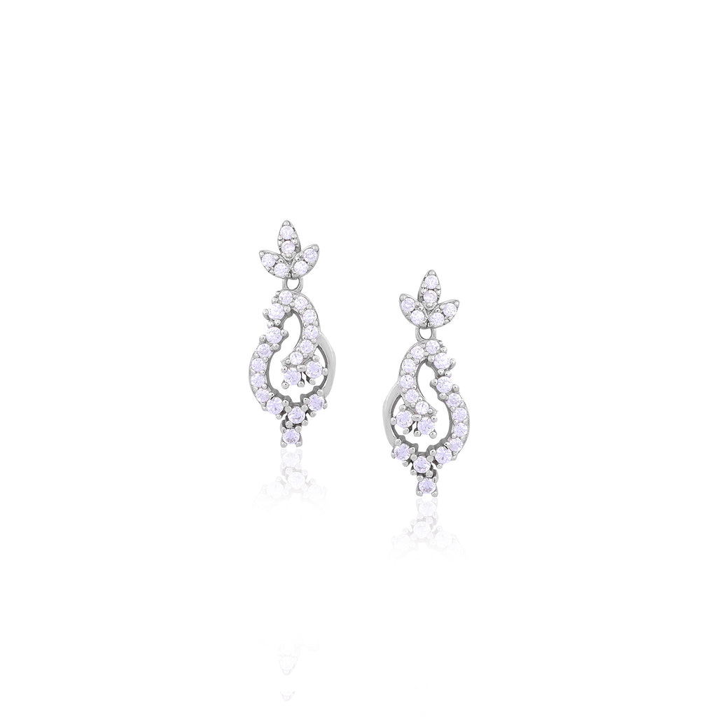 Silver Elegant Swirl Drop Earrings