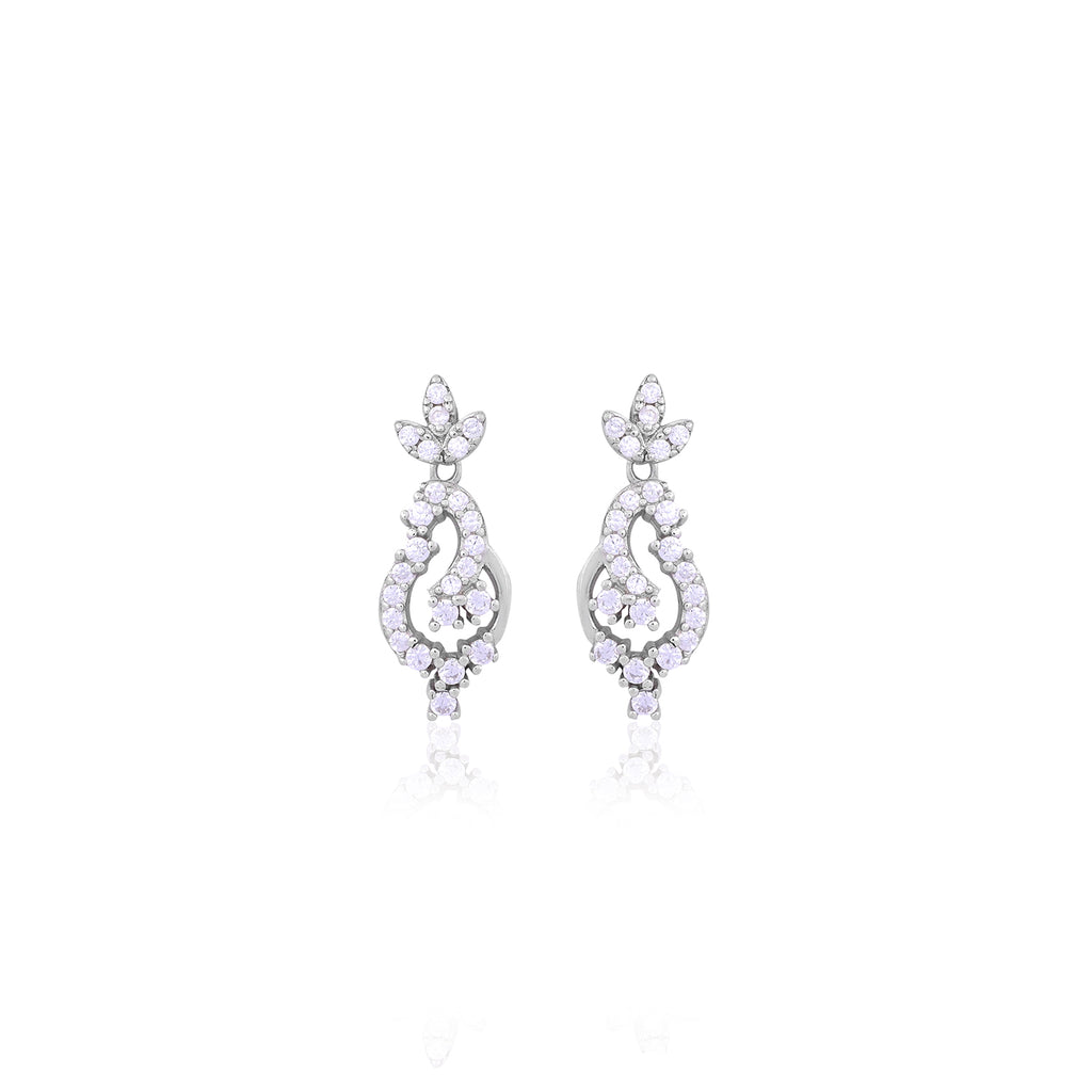 Silver Elegant Swirl Drop Earrings