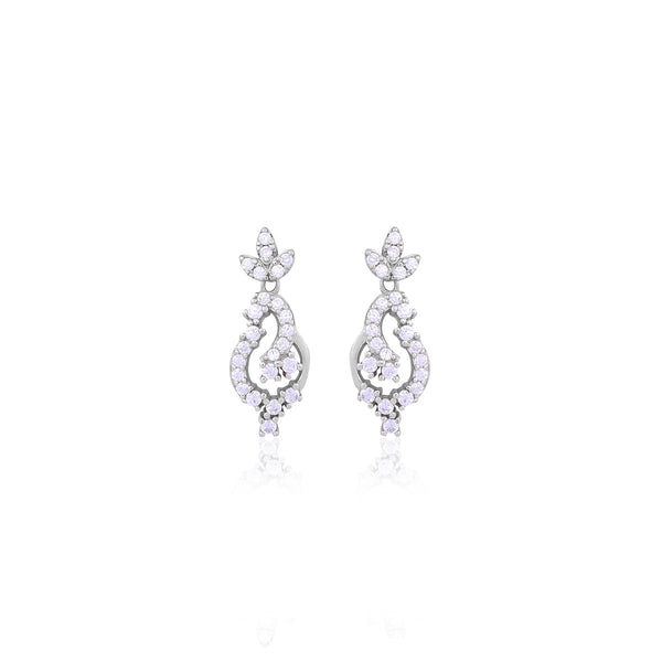 Silver Elegant Swirl Drop Earrings