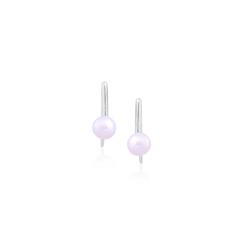 Silver Pink Pearl Drop Earrings - Flâneur Global® | FG | 925 Fine Silver Jewelry & Accessories 