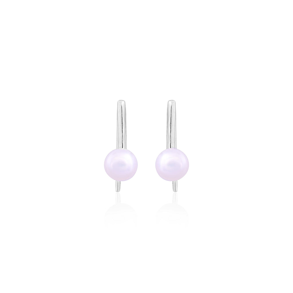 Silver Pink Pearl Drop Earrings - Flâneur Global® | FG | 925 Fine Silver Jewelry & Accessories 
