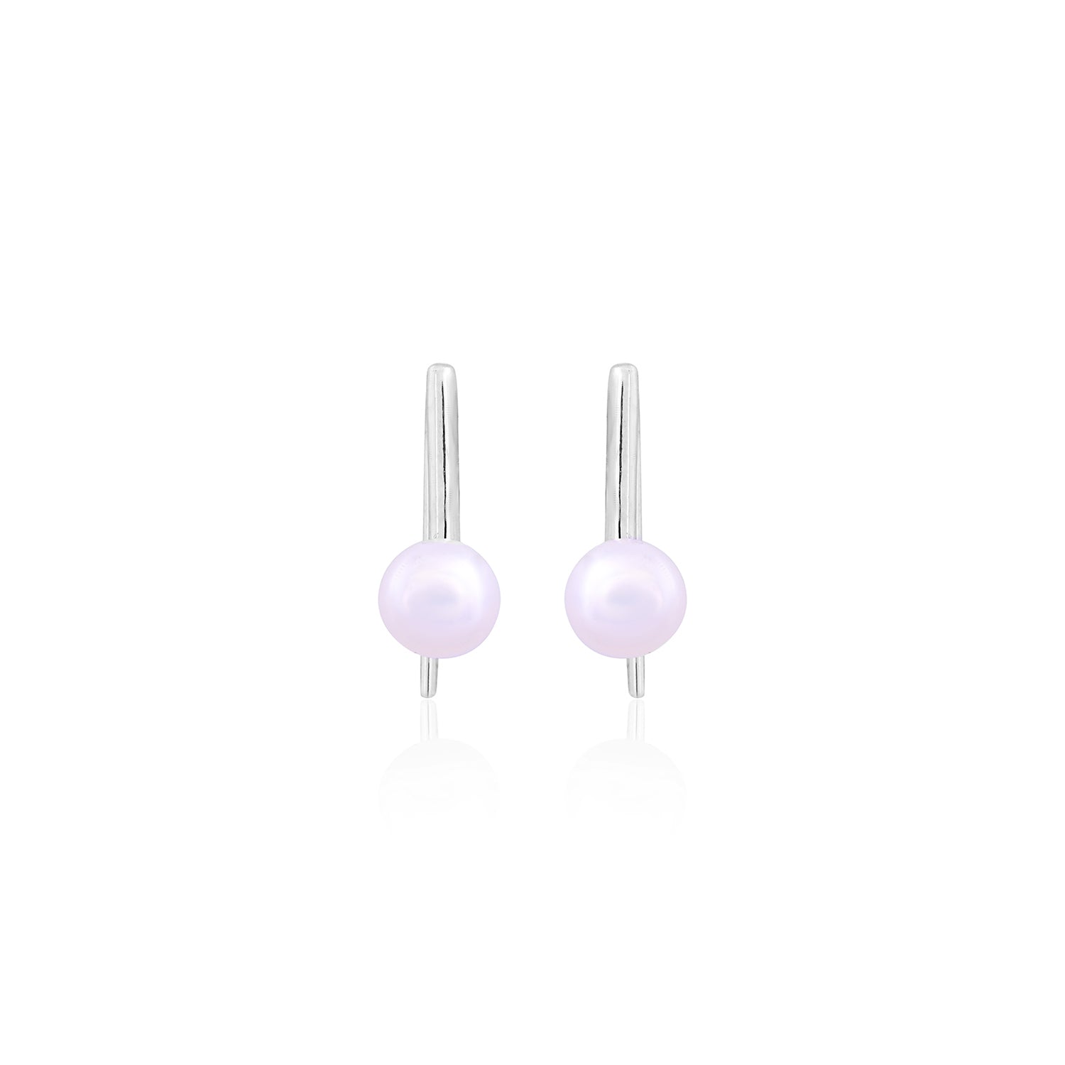Silver Pink Pearl Drop Earrings - Flâneur Global® | FG | 925 Fine Silver Jewelry & Accessories 