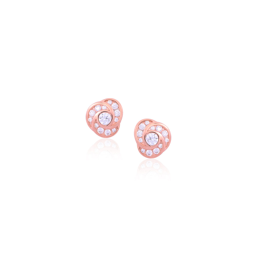 Rose Gold Swirl Stud Earrings