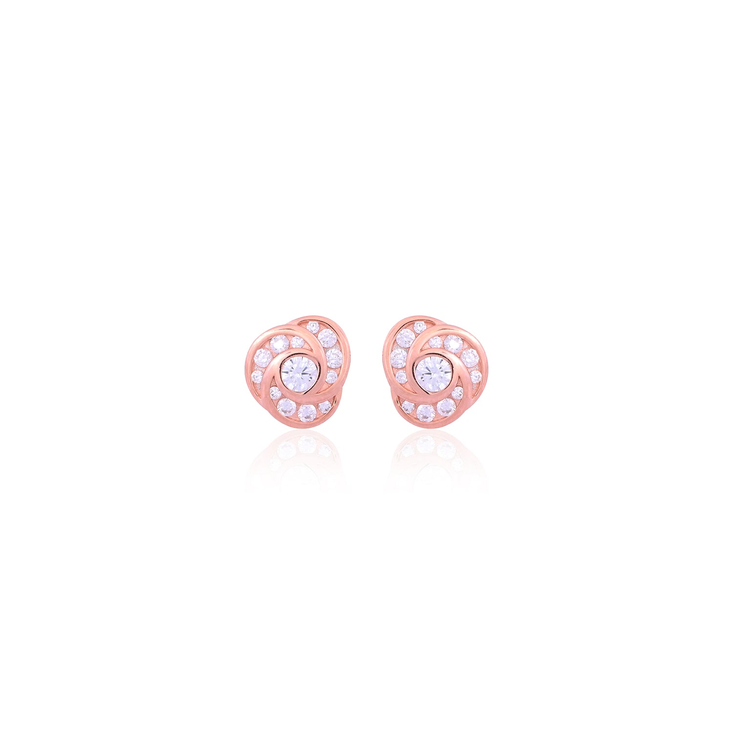 Rose Gold Swirl Stud Earrings