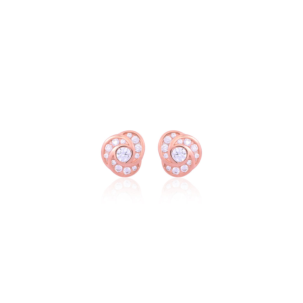 Rose Gold Swirl Stud Earrings