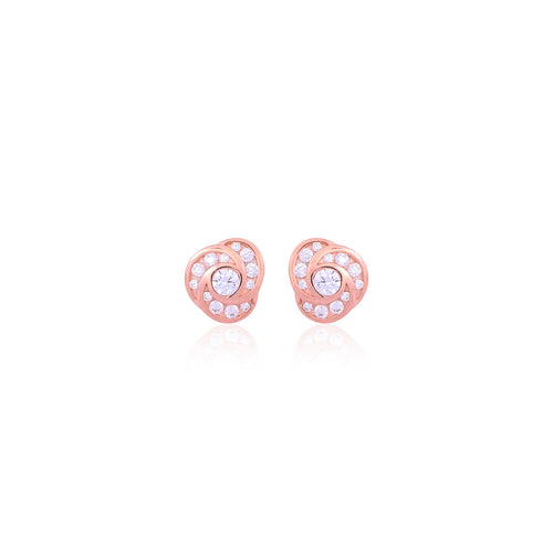 Rose Gold Swirl Stud Earrings