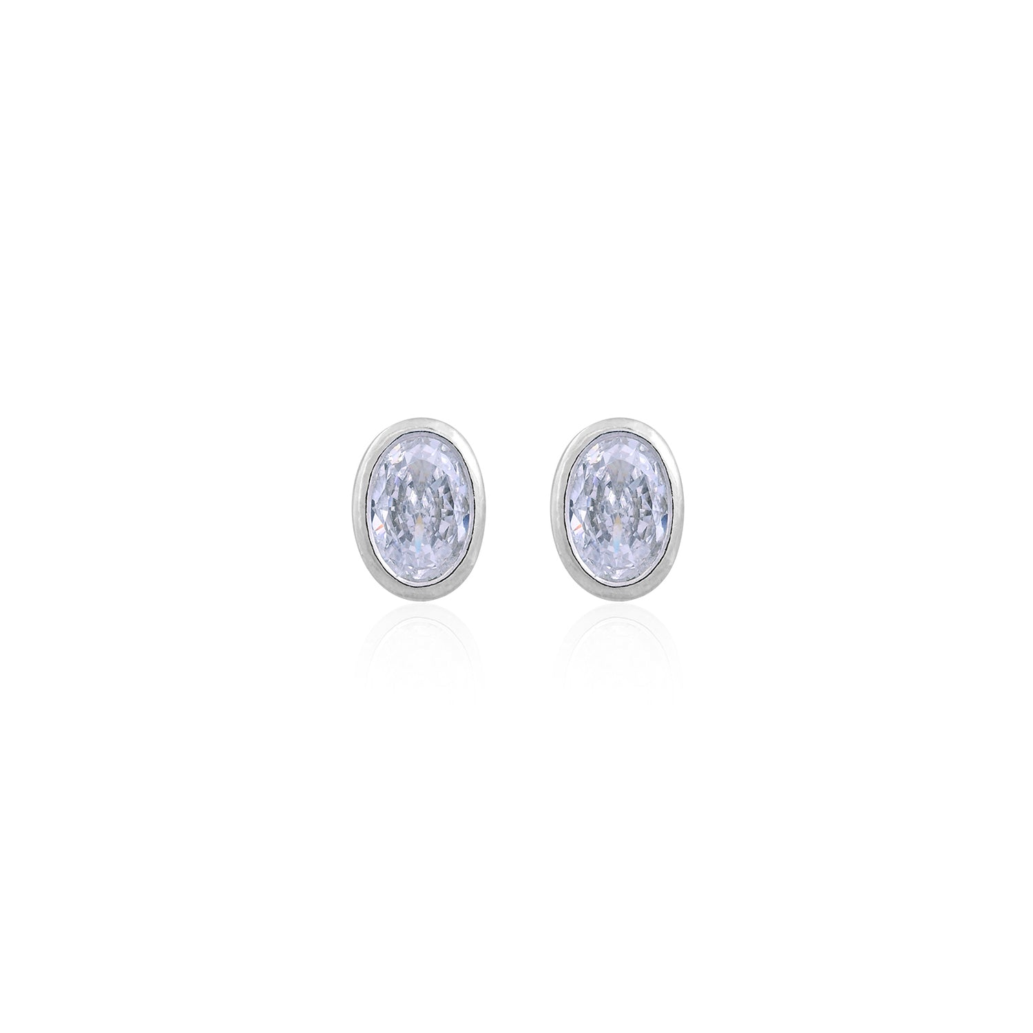 Elegant Oval White CZ Stud Earrings - Flâneur Global® | FG | 925 Fine Silver Jewelry & Accessories 