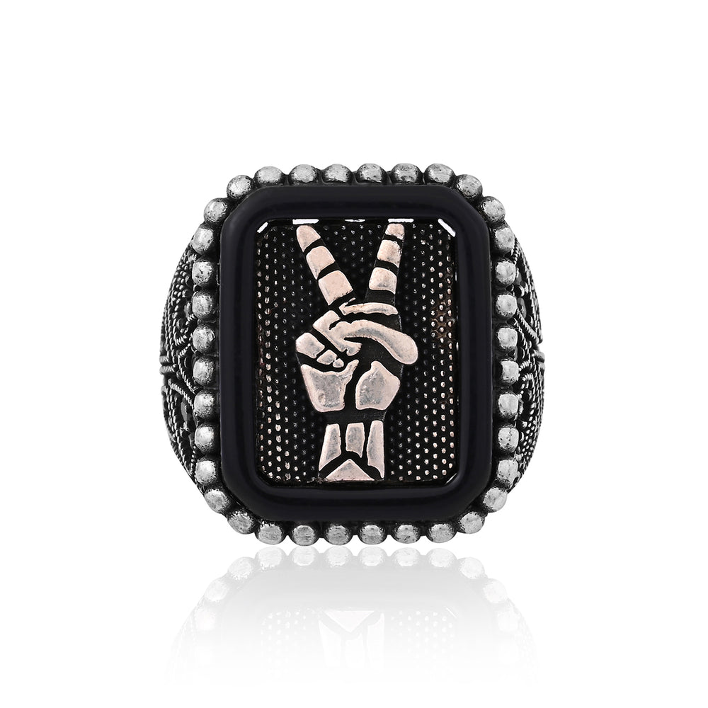 Silver Victory Hand Ring