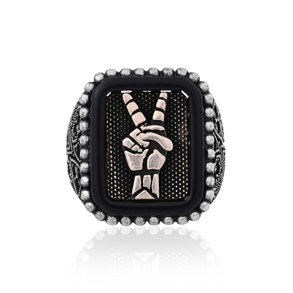 Silver Victory Hand Ring