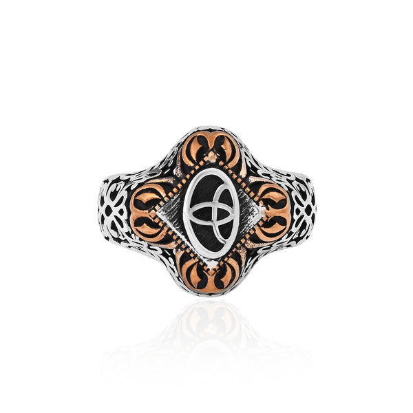 Toyota-Inspired Silver & Gold-Tone Statement Ring