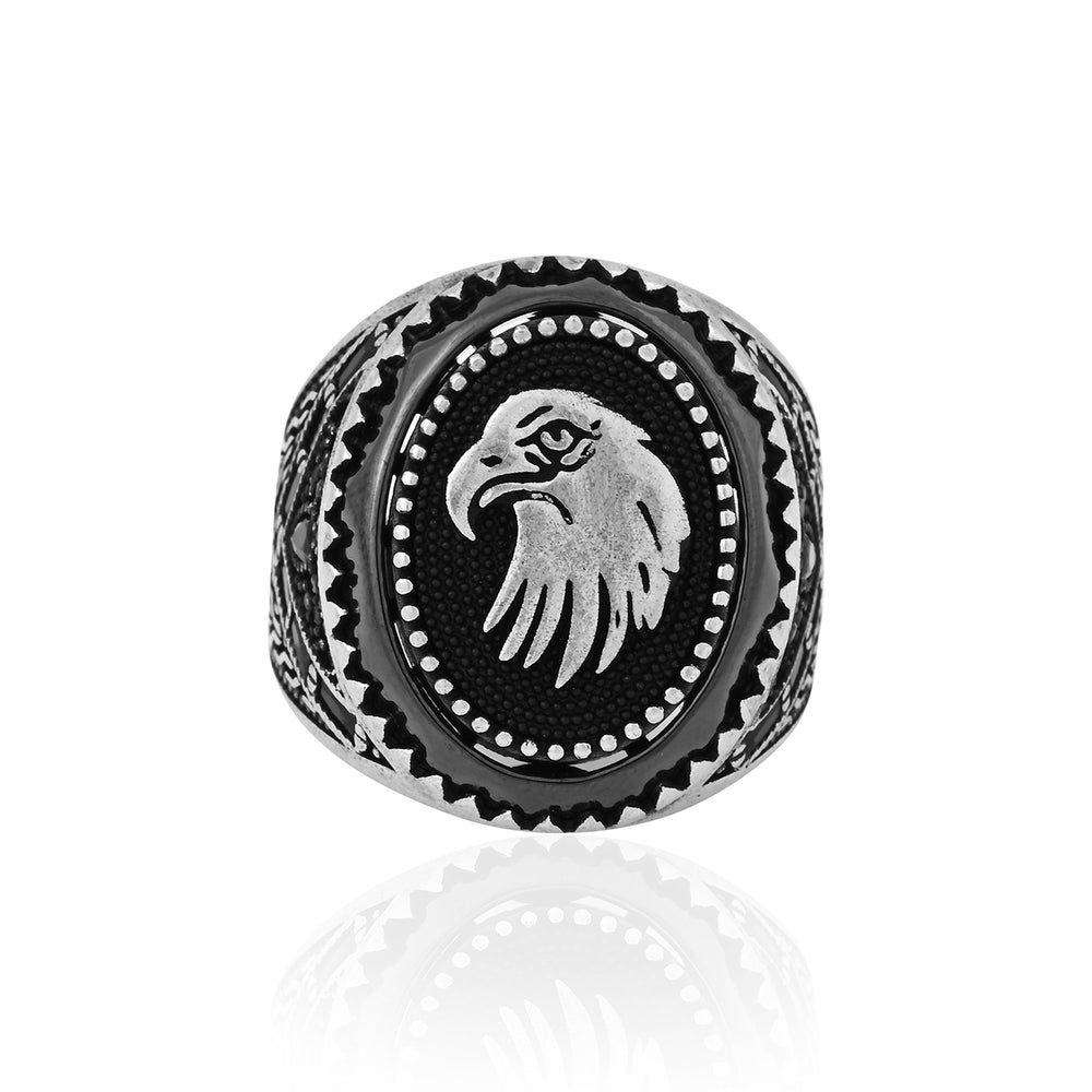 Silver Crescent Star Ring